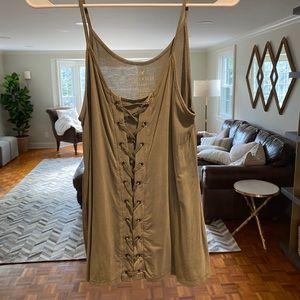 American Eagle Laced Up Army Green Tank Top